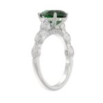 14K WHITE GOLD 3.00CT ROUND/PEAR/MARQUISE DIAMOND LADIES RING (CENTER STONE PEAR GREEN EMERALD DIAMOND 2 1/4CT) - Image 4