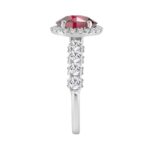 14K WHITE GOLD 3.00CT ROUND/RUBY OVAL DIAMOND LADIES RING (CENTER STONE RUBY OVAL DIAMOND 2 1/2CT) - Image 2