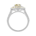 14K WHITE GOLD 3.00CT ROUND/YELLOW OVAL DIAMOND LADIES RING - Image 2