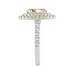 14K WHITE GOLD 3.00CT ROUND/YELLOW OVAL DIAMOND LADIES RING - Image 3