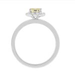 14K WHITE GOLD 3/4CT ROUND/YELLOW PRINCESS DIAMOND LADIES RING - Image 2