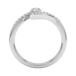 14K WHITE GOLD 3/8CT ROUND/PEAR DIAMOND LADIES RING (CENTER STONE PEAR DIAMOND 1/4CT) - Image 2