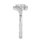 14K WHITE GOLD 3/8CT ROUND/PEAR DIAMOND LADIES RING (CENTER STONE PEAR DIAMOND 1/4CT) - Image 3