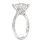 14K WHITE GOLD 4 1/2CT ROUND/OVAL DIAMOND LADIES BRIDAL SET (CENTER STONE OVAL DIAMOND 4.00CT) - Image 3