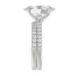 14K WHITE GOLD 4 1/2CT ROUND/OVAL DIAMOND LADIES BRIDAL SET (CENTER STONE OVAL DIAMOND 4.00CT) - Image 4