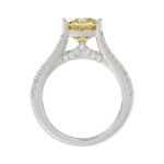 14K WHITE GOLD 4 1/2CT ROUND/PRINCESS/CUSHION DIAMOND LADIES RING (CENTER STONE YELLOW CUSHION DIAMOND 3.00CT) - Image 5