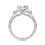 14K WHITE GOLD 4 1/4CT ROUND/RADIANT/BAGUETTE /TRAPEZOID DIAMOND LADIES RING - Image 3