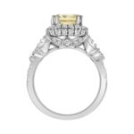 14K WHITE GOLD 4 3/4CT ROUND/PEAR/YELLOW CUSHION DIAMOND LADIES RING (CENTER STONE YELLOW CUSHION DIAMOND 3.00CT) - Image 2