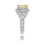 14K WHITE GOLD 4 3/4CT ROUND/PEAR/YELLOW CUSHION DIAMOND LADIES RING (CENTER STONE YELLOW CUSHION DIAMOND 3.00CT) - Image 3