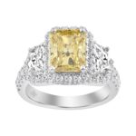 14K WHITE GOLD 4 3/4CT ROUND/YELLOW RADIANT/CADILLAC CUT DIAMOND LADIES RING (CENTER STONE YELLOW RADIANT DIAMOND 3.00CT)