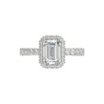 14K WHITE GOLD 4.00CT ROUND/EMERALD DIAMOND LADIES RING (CENTER STONE EMERALD DIAMOND 3.00CT) - Image 5