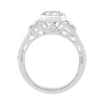 14K WHITE GOLD 4.00CT ROUND/EMERALD/PRINCESS DIAMOND LADIES RING (CENTER STONE EMERALD DIAMOND 3.00CT) - Image 2