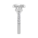 14K WHITE GOLD 4.00CT ROUND/EMERALD/PRINCESS DIAMOND LADIES RING (CENTER STONE EMERALD DIAMOND 3.00CT) - Image 3