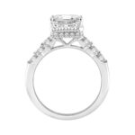 14K WHITE GOLD 4.00CT ROUND/MARQUISE/EMERALD DIAMOND LADIES RING (CENTER STONE EMERALD DIAMOND 3.00CT) - Image 2