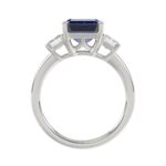 14K WHITE GOLD 5 1/3CT EMERALD/BLUE SAPPHIRE EMERALD CUT DIAMOND LADIES RING (CENTER STONE BLUE SAPPHIRE EMERALD DIAMOND 4 1/3CT) - Image 2
