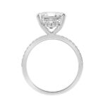 14K WHITE GOLD 5 1/4CT ROUND/CUSHION DIAMOND LADIES RING (CENTER STONE CUSHION DIAMOND 5.00CT) - Image 2