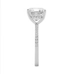 14K WHITE GOLD 5 1/4CT ROUND/CUSHION DIAMOND LADIES RING (CENTER STONE CUSHION DIAMOND 5.00CT) - Image 3