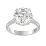 14K WHITE GOLD 5.00CT ROUND DIAMOND LADIES RING (CENTER STONE ROUND DIAMOND 5CT)