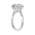 14K WHITE GOLD 5.00CT ROUND DIAMOND LADIES RING (CENTER STONE ROUND DIAMOND 5CT) - Image 3