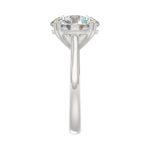 14K WHITE GOLD 5.00CT ROUND DIAMOND LADIES RING (CENTER STONE ROUND DIAMOND 5CT) - Image 4