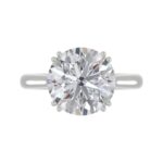 14K WHITE GOLD 5.00CT ROUND DIAMOND LADIES RING (CENTER STONE ROUND DIAMOND 5CT) - Image 5