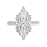 14K WHITE GOLD 5.00CT ROUND/MARQUISE DIAMOND LADIES RING (CENTER STONE MARQUISE DIAMOND 5CT) - Image 5