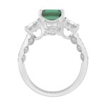 14K WHITE GOLD 6 1/3CT ROUND/GREEN EMERALD DIAMOND LADIES RING (CENTER STONE GREEN EMERALD DIAMOND 5CT) - Image 2