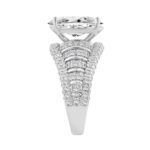 14K WHITE GOLD 6.00CT ROUND/OVAL DIAMOND LADIES RING (CENTER STONE OVAL DIAMOND 5.00CT) - Image 3