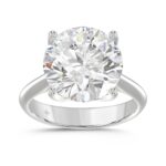 14K WHITE GOLD 8.00CT ROUND DIAMOND LADIES RING