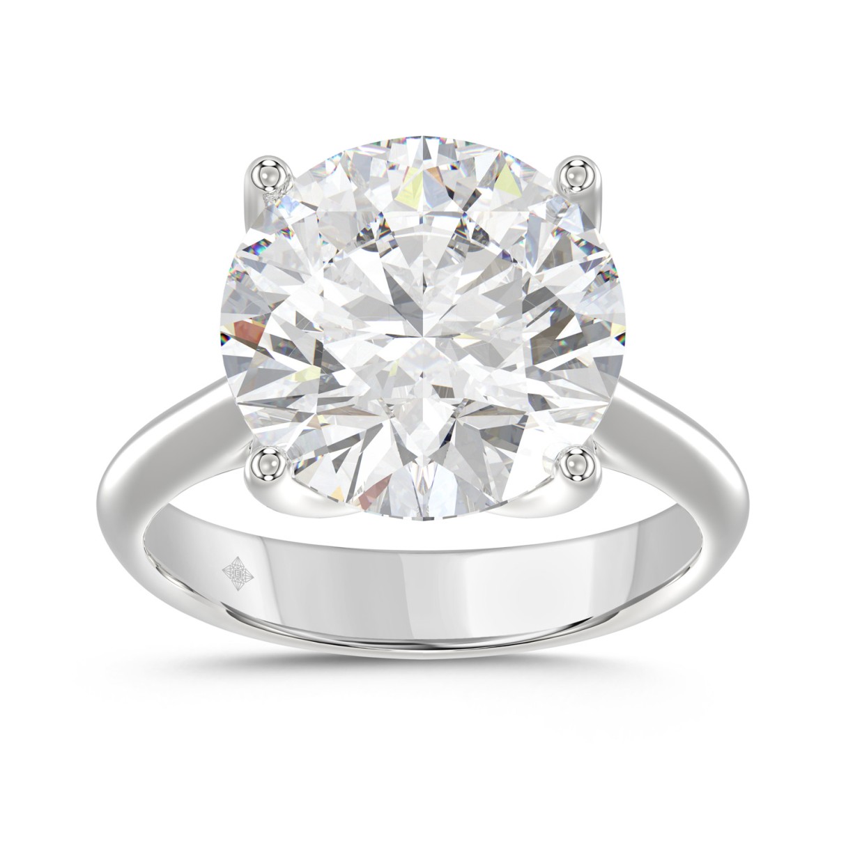 14K WHITE GOLD 8.00CT ROUND DIAMOND LADIES RING - Image 1