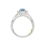 14K WHITE GOLD CRAFTED WITH 18K YELLOW GOLD SHANK 1 3/4CT ROUND/PEAR DIAMOND LADIES RING (CENTER STONE BLUE PEAR DIAMOND 1.00CT) - Image 5