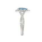 14K WHITE GOLD CRAFTED WITH 18K YELLOW GOLD SHANK 1 3/4CT ROUND/PEAR DIAMOND LADIES RING (CENTER STONE BLUE PEAR DIAMOND 1.00CT) - Image 3