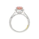 14K WHITE GOLD CRAFTED WITH 18K YELLOW GOLD SHANK 2 1/2CT ROUND/CUSHION DIAMOND LADIES BRIDAL RING (CENTER STONE CUSHION PINK DIAMOND 2.00CT) - Image 2