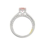 14K WHITE GOLD CRAFTED WITH 18K YELLOW GOLD SHANK 2 3/4CT ROUND/OVAL/PRINCESS/BAGUETTE DIAMOND LADIES RING (CENTER STONE PINK OVAL DIAMOND 1 1/2CT) - Image 5