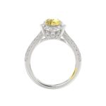 14K WHITE GOLD CRAFTED WITH 18K YELLOW GOLD SHANK 2 3/4CT ROUND/YELLOW PEAR DIAMOND LADIES RING (CENTER STONE YELLOW PEAR DIAMOND 2.00CT) - Image 5