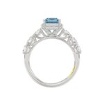 14K WHITE GOLD CRAFTED WITH 18K YELLOW GOLD SHANK 3 1/2CT ROUND/RADIANT DIAMOND LADIES RING (CENTER STONE RADIANT BLUE DIAMOND 2.00CT) - Image 5