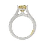 14K WHITE GOLD CRAFTED WITH 18K YELLOW GOLD SHANK 4 1/2CT ROUND/PRINCESS/CUSHION DIAMOND LADIES RING (CENTER STONE YELLOW CUSHION DIAMOND 3.00CT) - Image 5