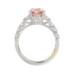 14K WHITE GOLD CRAFTED WITH 18K YELLOW GOLD SHANK 4 3/4CT ROUND/OVAL/RADIANT DIAMOND LADIES RING (CENTER STONE OVAL PINK DIAMOND 3.00CT) - Image 5