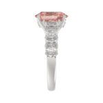 14K WHITE GOLD CRAFTED WITH 18K YELLOW GOLD SHANK 4 3/4CT ROUND/OVAL/RADIANT DIAMOND LADIES RING (CENTER STONE OVAL PINK DIAMOND 3.00CT) - Image 3