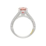 14K WHITE GOLD CRAFTED WITH 18K YELLOW GOLD SHANK 4.00CT ROUND/OVAL DIAMOND LADIES BRIDAL SET (CENTER STONE OVAL PINK DIAMOND 3.00CT) - Image 5
