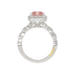 14K WHITE GOLD CRAFTED WITH 18K YELLOW GOLD SHANK 4.00CT ROUND/RADIANT DIAMOND LADIES BRIDAL RING (CENTER STONE RADIANT PINK DIAMOND 3.00CT) - Image 5