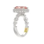 14K WHITE GOLD CRAFTED WITH 18K YELLOW GOLD SHANK 4.00CT ROUND/RADIANT DIAMOND LADIES BRIDAL RING (CENTER STONE RADIANT PINK DIAMOND 3.00CT) - Image 4