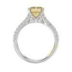 14K WHITE GOLD CRAFTED WITH 18K YELLOW GOLD SHANK 5 1/4CT ROUND/BAGUETTE/RADIANT DIAMOND LADIES RING (CENTER STONE YELLOW RADIANT DIAMOND 4.00CT) - Image 5
