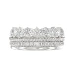 14K White Gold Ladies Fashion Ring with 1.00 CT Round & Marquise Diamonds - Image 5