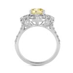 14K WHITE/ROSE GOLD 4 1/2CT ROUND/PEAR/MARQUISE DIAMOND LADIES RING (CENTER STONE YELLOW PEAR DIAMOND 2CT) - Image 3