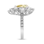 14K WHITE/ROSE GOLD 4 1/2CT ROUND/PEAR/MARQUISE DIAMOND LADIES RING (CENTER STONE YELLOW PEAR DIAMOND 2CT) - Image 2