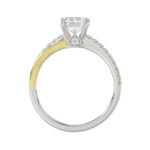 14K WHITE/YELLOW GOLD 2 1/4CT ROUND/EMERALD CUT DIAMOND LADIES RING (CENTER STONE EMERALD CUT DIAMOND 2CT) - Image 5
