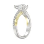 14K WHITE/YELLOW GOLD 2 1/4CT ROUND/PEAR DIAMOND LADIES RING (CENTER STONE PEAR DIAMOND 2CT) - Image 4