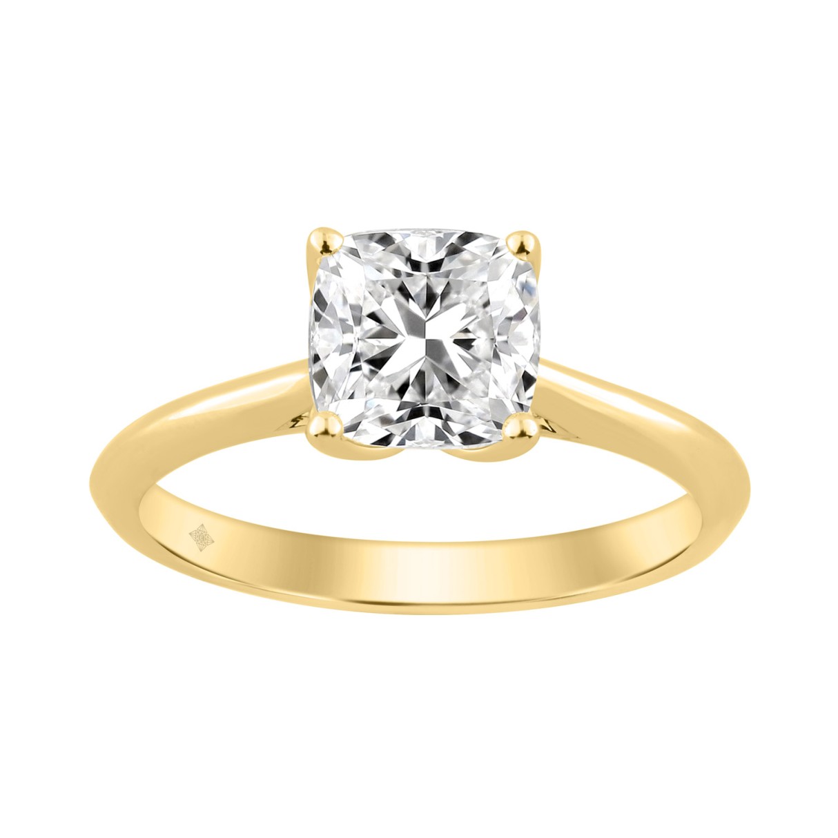 14K YELLOW GOLD 1 1/2CT CUSHION DIAMOND LADIES RING - Image 1