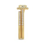 14K YELLOW GOLD 1 1/2CT CUSHION/ROUND DIAMOND LADIES BRIDAL SET (CENTER STONE YELLOW CUSHION DIAMOND 1CT) - Image 4